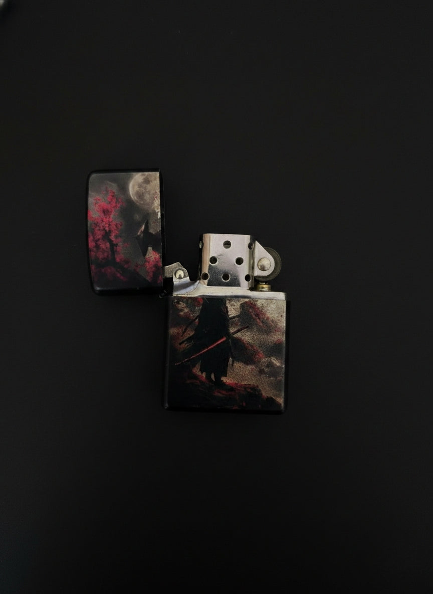 Premium Metal Lighter with Japanese Samurai Warrior Design (Without fuel)