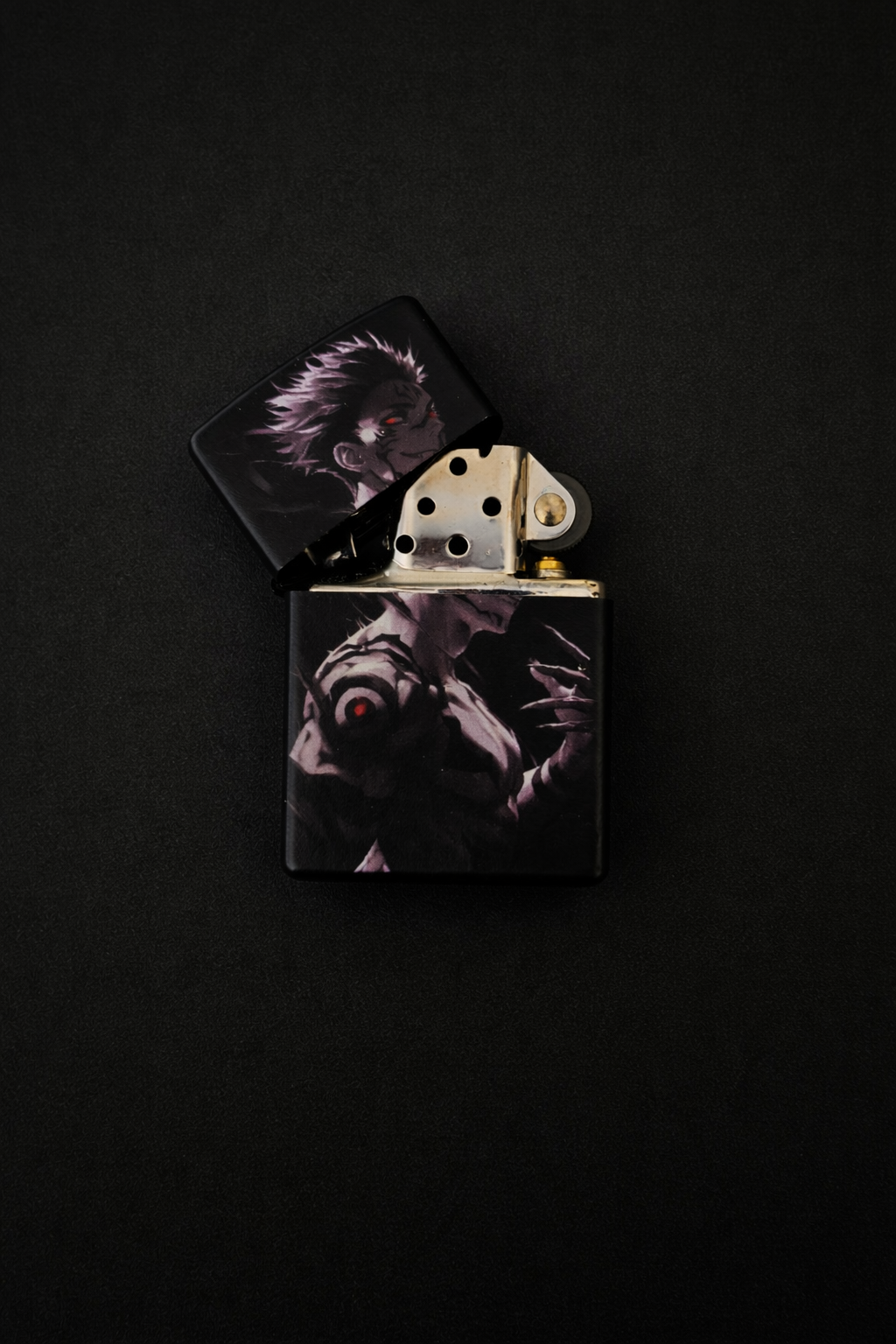 Premium Metal Lighter with Dark Anime Warrior Design (without fuel)